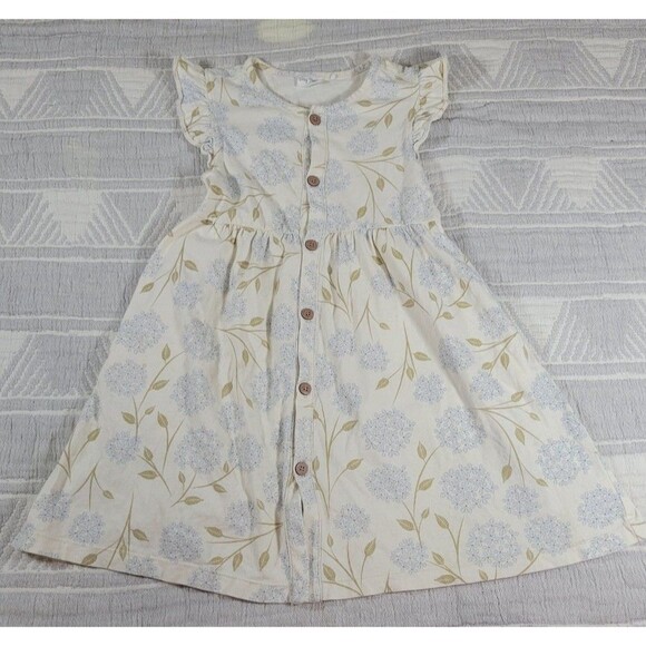 City Mouse Girls Dress Size 7Y Floral Cotton Button Front Play Dress - Picture 1 of 7